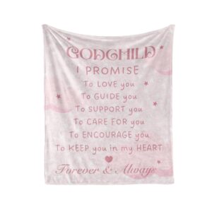 InnoBeta Baptism Gifts Throw Blanket for Girls, for Goddaughter, Baby Girls, Pink- 30"x 36"