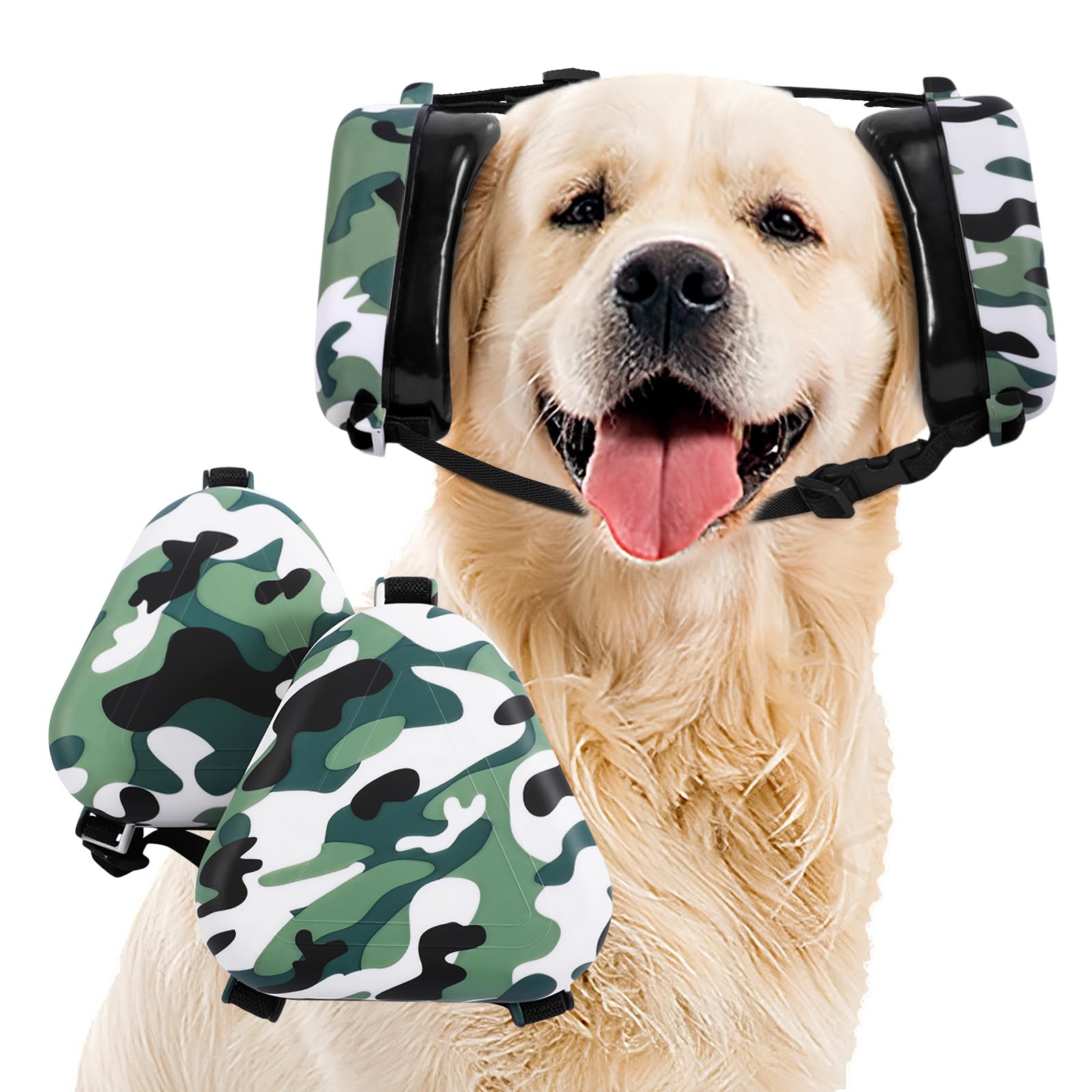 Dog Ear Muffs Noise Protection,uaidie Noise Cancelling Headphones for Dogs, Ear Covers for Hearing Protection and Anxiety - Camouflage