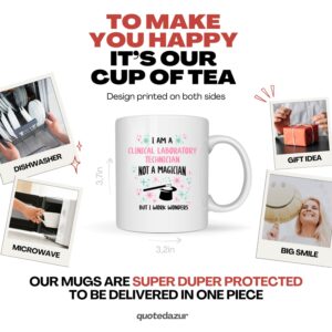 quotedazur - Mug I'm A Clinical Laboratory Technician, Not A Magician, But I Work Wonders - Gift For Lab Techs, Medical Staff, Healthcare Professionals - Ceramic - Black