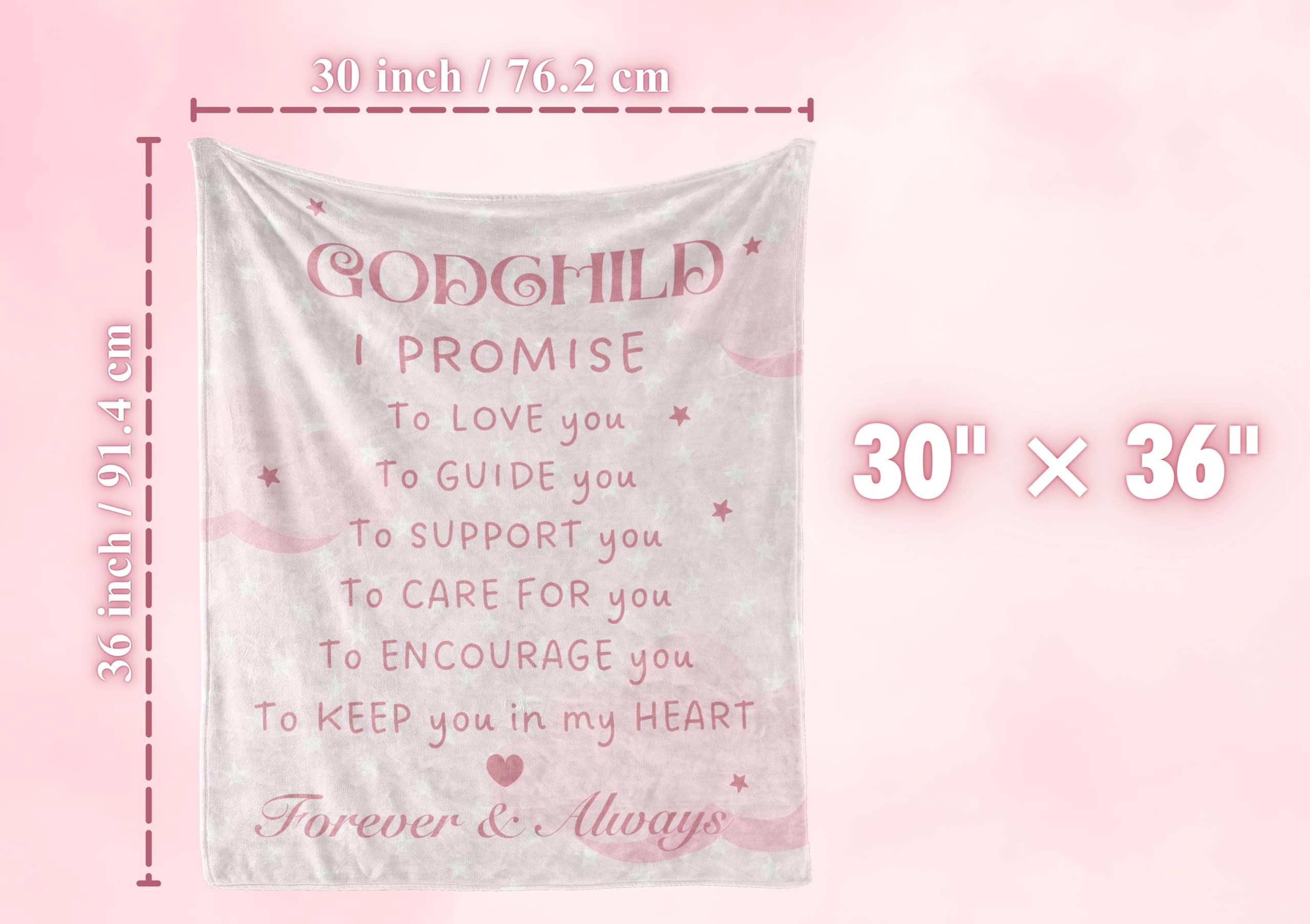 InnoBeta Baptism Gifts Throw Blanket for Girls, for Goddaughter, Baby Girls, Pink- 30"x 36"