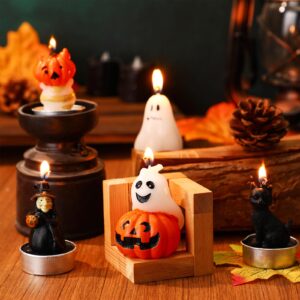 Conelist 14 Pcs Ghost Candles Halloween Candles Halloween Party Decorations Autumn Room Tabletop Decor Spooky Candles Witch Candles Pumpkin Candles Cute Wax Mini Candles Halloween Party Favor Supplies