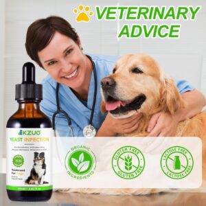 Natural Yeast Infection Treatment for Dogs - Effective Dog Ear Infection Treatment & Allergy Relief, Reduces Inflammation, Alleviates Itching, Combats Infections, Improves Coat & Skin