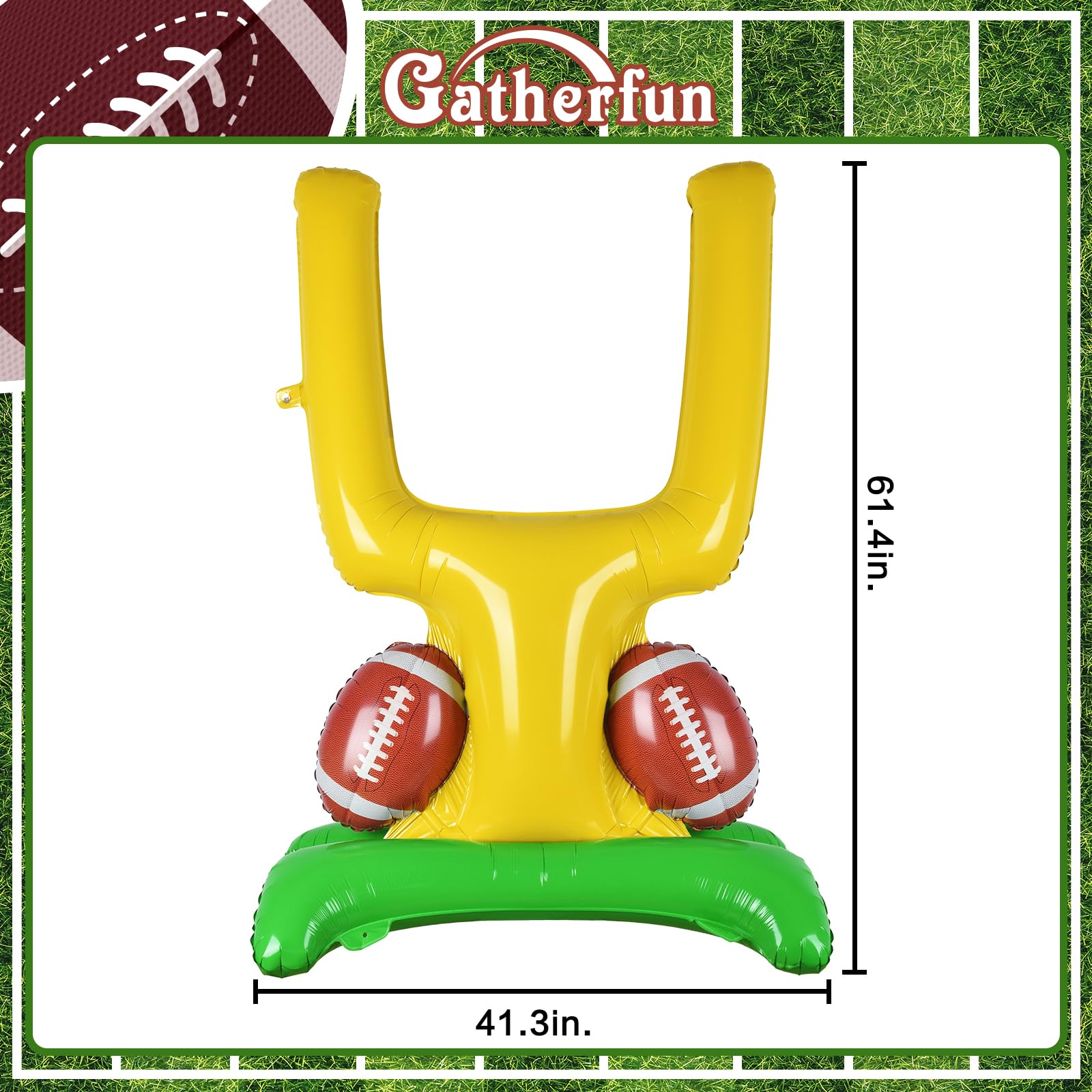 Football Party Supplies Kit - Goal Post Balloon Set for Football Birthday,Tailgate Celebrations & Decorations