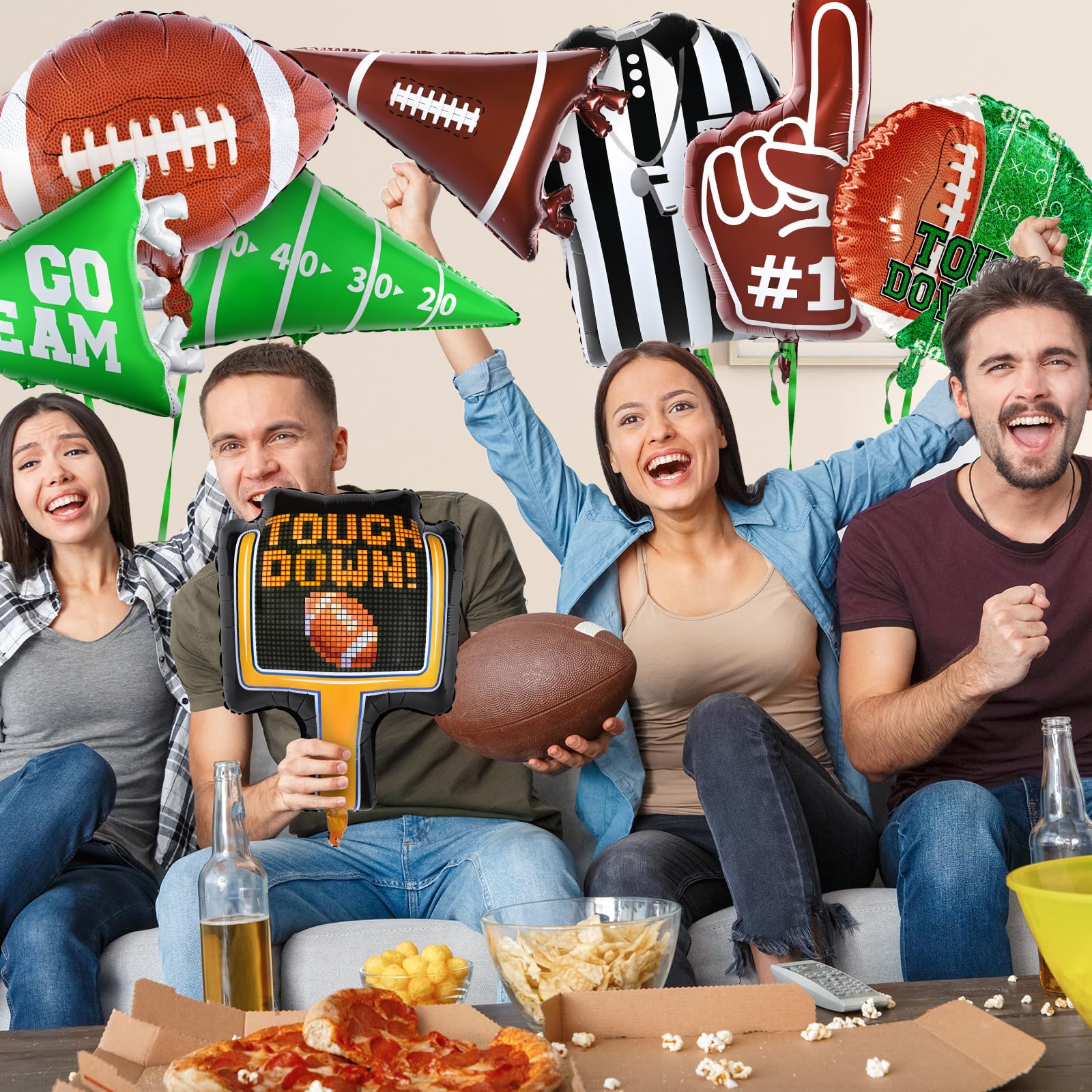 Football Party Decorations Football Shaped Foil Balloons,Touchdown Balloons for Football Birthday Party Football Game Tailgate Party Decorations