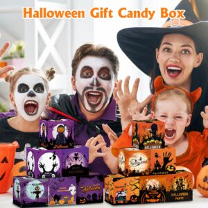 Halloween Candy Treat Box Set, 12 Pcs Treat Goodie Boxes Halloween Party Favors Boxes, Halloween Cardboard Funny Boxes for for Candy Snacks Cookie Small Gifts Halloween Party Supplies Kids Birthday