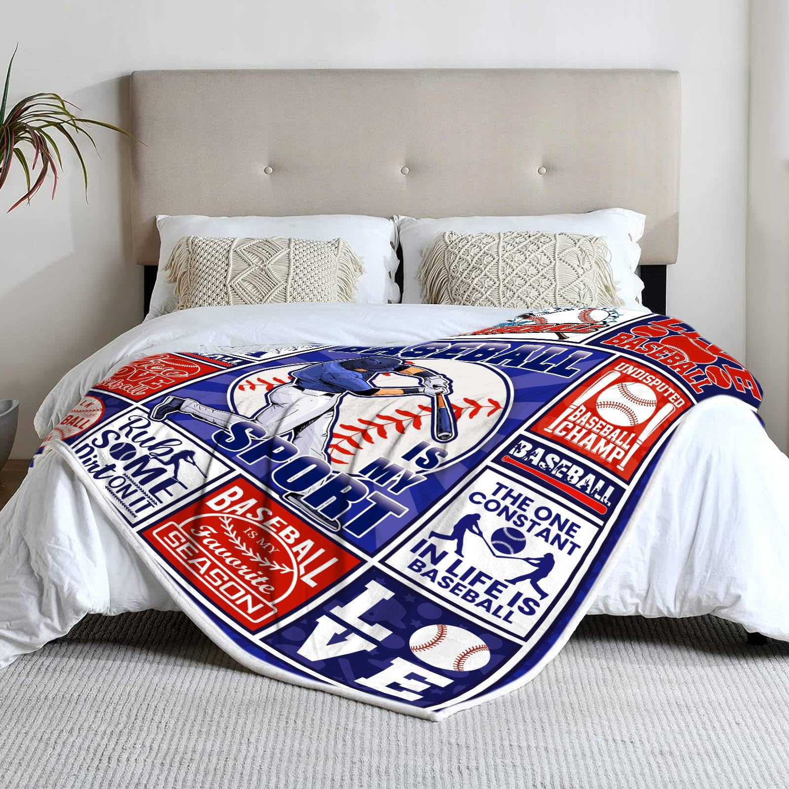 NTMANON Baseball Gifts,Baseball Blanket Gifts for Boys,Baseball Coach Gifts,Gifts for Boy Who Love Baseball,Baseball Players Blankets,Baseball Player/Lover Gift,Baseball Team/Fan Gifts Blanket 50"x60"