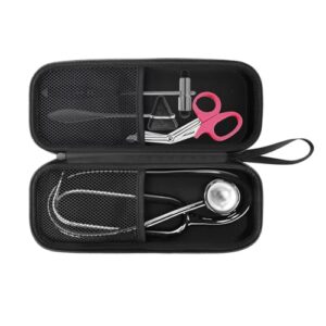 Stethoscope Carrying Case with Mesh Pocket for Littmann Classic III,Stethoscope Bag for Lightweight II S.E,Cardiology IV,Extra Room for Doctor & Nurse Accessorie Black