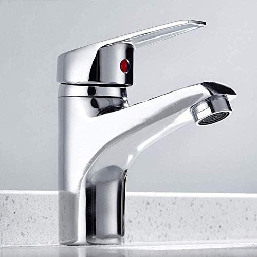 REPLYSAT Bathroom Sink Chrome Faucet Single Lever Kitchen Sink Faucet Cold and Warm Mixer Water Bath