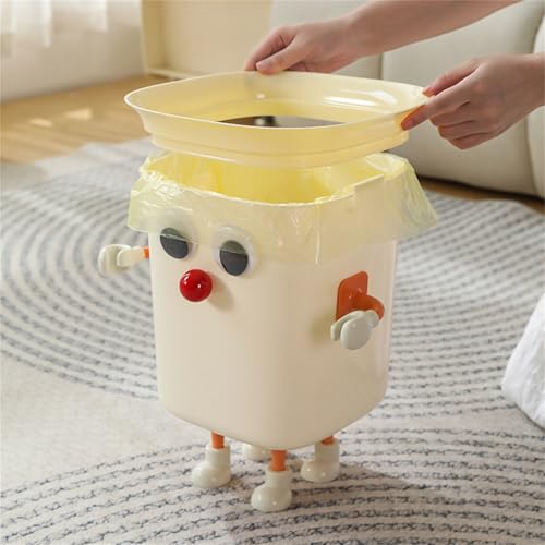 LEADSDGE Trash Bin DIYs Kitchen Container Bin Funny Large Eye Trash Bin Garbage Can For Office Kids Bedroom Bathroom Home Decorations