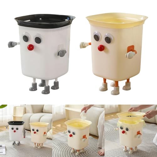 LEADSDGE Trash Bin DIYs Kitchen Container Bin Funny Large Eye Trash Bin Garbage Can For Office Kids Bedroom Bathroom Home Decorations