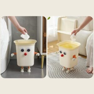 LEADSDGE Trash Bin DIYs Kitchen Container Bin Funny Large Eye Trash Bin Garbage Can For Office Kids Bedroom Bathroom Home Decorations