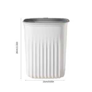 Trash Can - Household Kitchen Trash Can, Plastic Waste Basket, Lidless Press Ring Bathroom Trash Can, Multi-Functional Rubbish Bin, for Bathrooms, Laundry Room, Kitchens & Offices