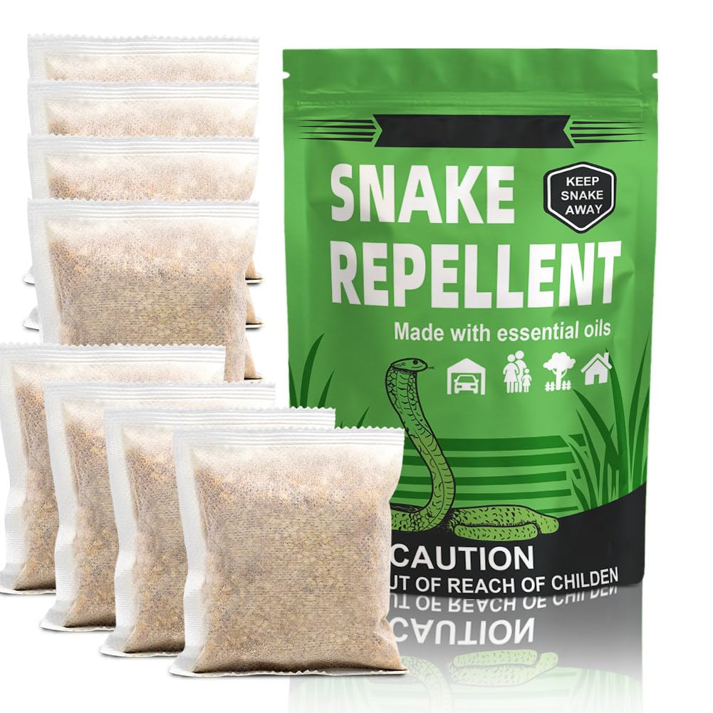 HKZUAZA Snake Repellent for Yard Powerful, Snake Away Repellent for Outdoors, Snakes Repellents Indoor Pet Safe, Yard Snake Out Repellant Effectively, Snake Deterrent for Garden and Home-8 Pouches