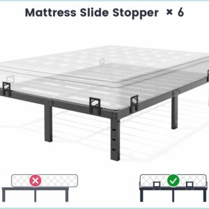 HAVONIZD Mattress-Slide-Stopper, 6-PCS, Mattress-Holder for Metal Bed-Frame, Non-Slip Mattress-Gaskets, Keep-Mattress-from-Sliding, Adjustable Size, Black