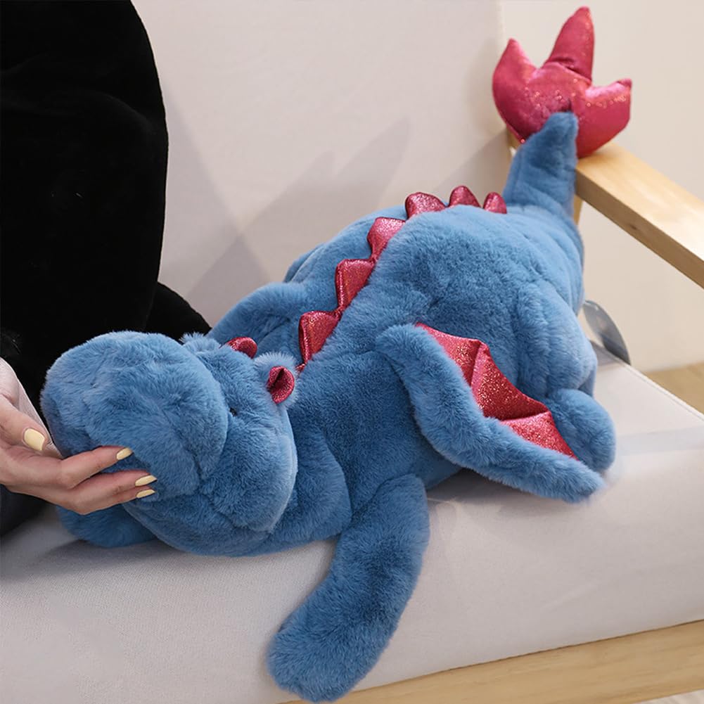 IFX24 Weighted Stuffed Animals 10Lbs 35.4", Weighted Dragon Stuffed Animal for Kids and Adults, Heavy Weighted Stuffed Animals for Comfort and Relaxation. Blue, Pink, and Green Available