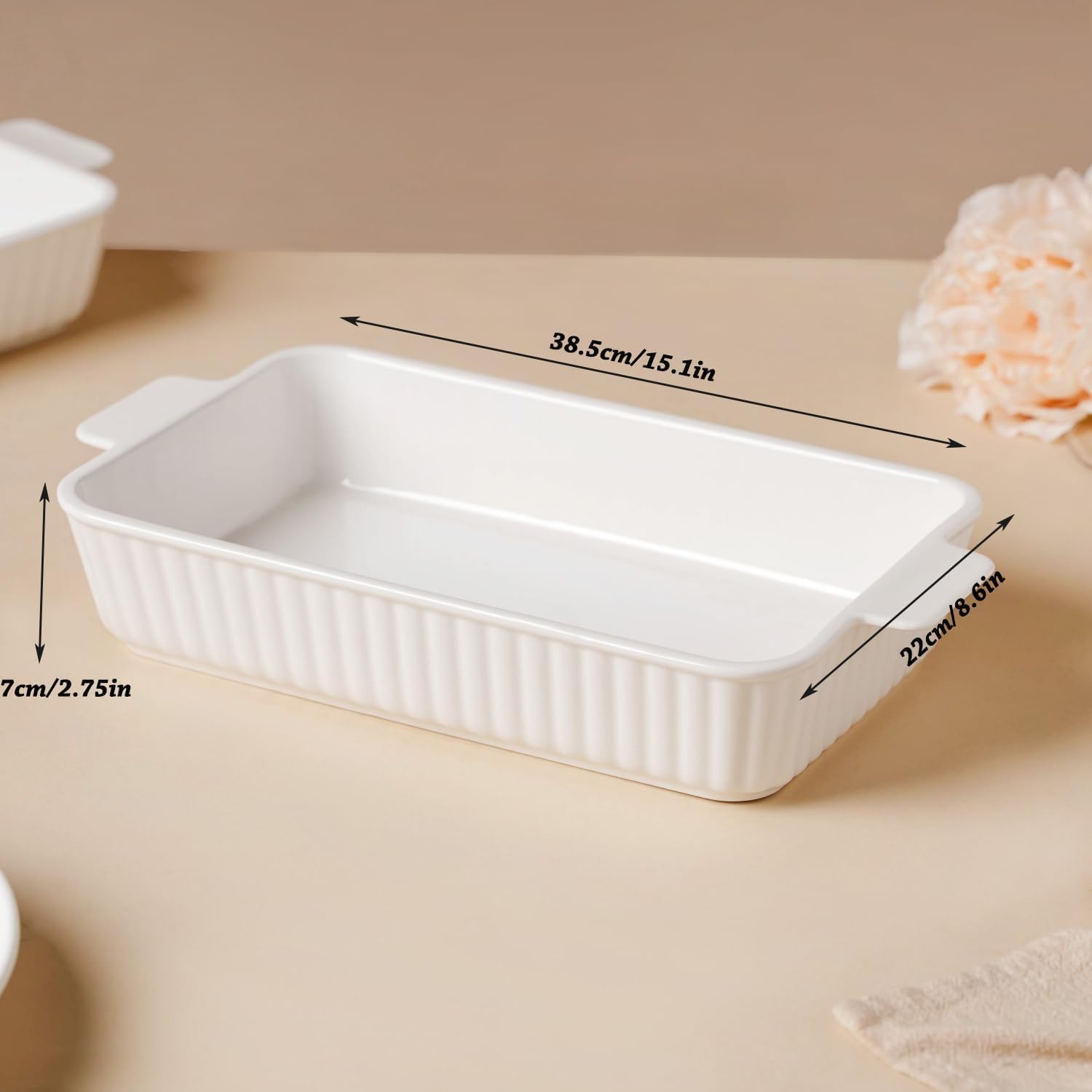 Casserole Dishes for Oven, 9x13 Ceramic Baking Dish, Casserole Dish Deep with Handles, Oven Safe and Durable Bakeware, Lasagna Pan for Home&Kitchen Decor Gifts