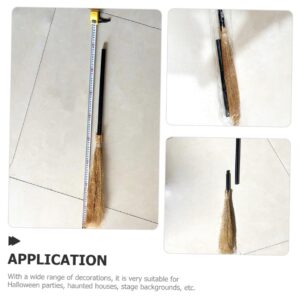 LALADEFIEE Masquerade Witch Broom Halloween Witch Besom Prom Props Halloween Besom for Decor Wizard Broomstick Halloween Costume Halloween Home Decor Broom Prop Toy Broom Ornament Wooden