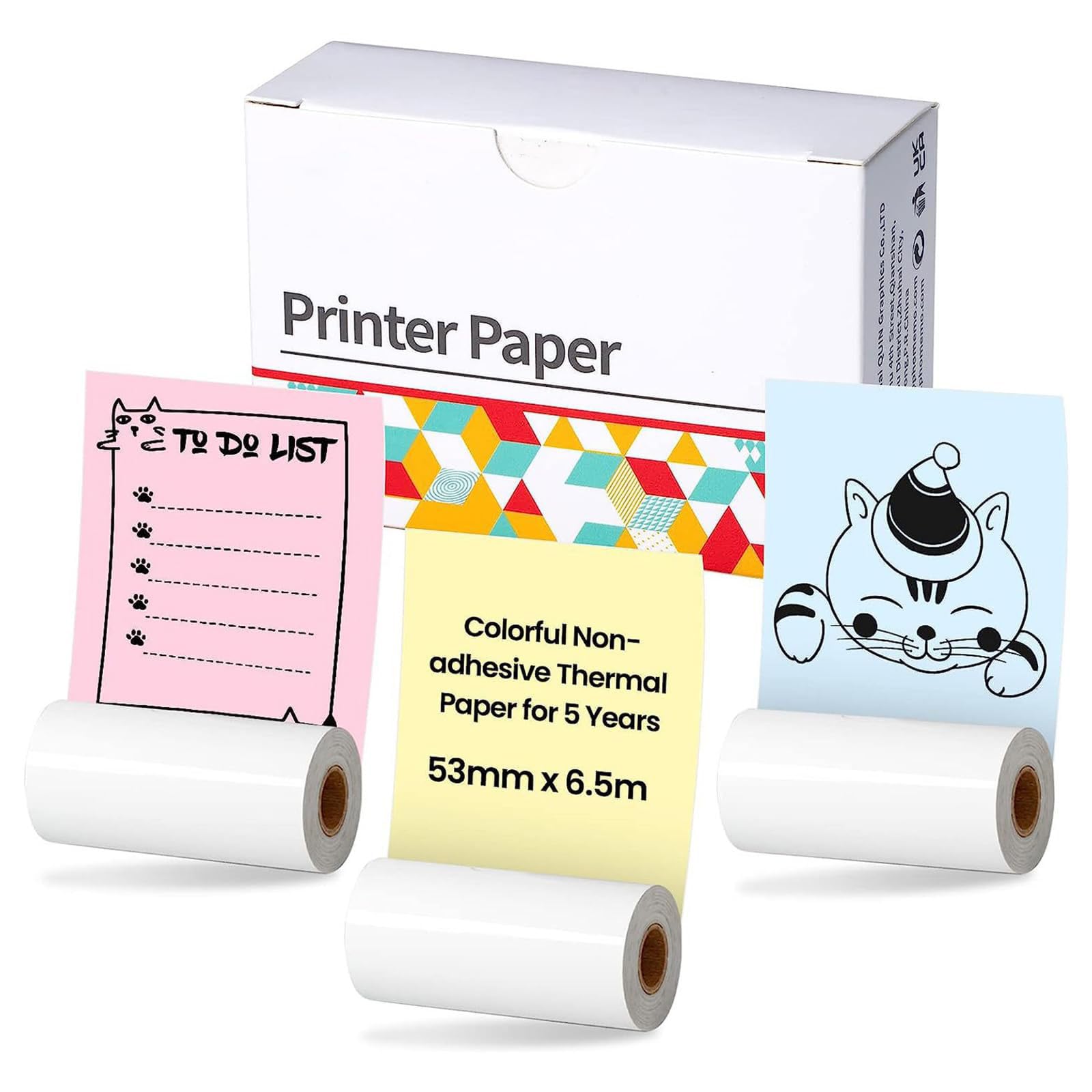 Print Pods Mini Printer, Printpods Mini Sticker Printer, Printpods Mini Sticker Printer, Printpod Hand Held Printer, Portablebluetooth Sticker Mini Printer, No Ink Thermal (3*Plain Colored Paper)