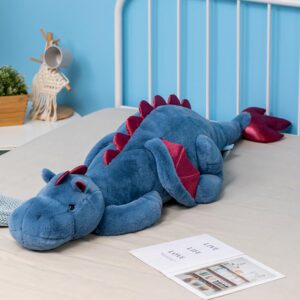 ifx24 weighted stuffed animals 10lbs 35.4", weighted dragon stuffed animal for kids and adults, heavy weighted stuffed animals for comfort and relaxation. blue, pink, and green available