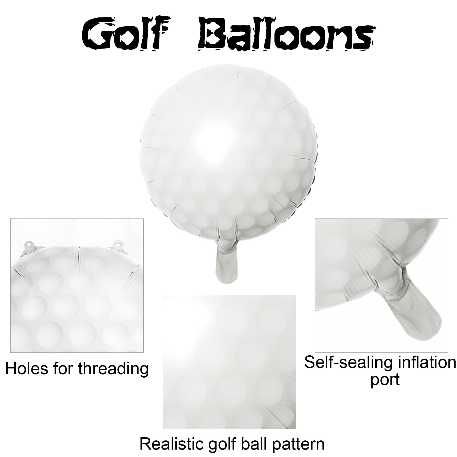 HILAVO 9PCS Golf Balloons, 18Inch Sports Balloons Aluminum Foil Balloons for Golf Themed Party Decorations, Birthday Sports Graduation Party Supplies