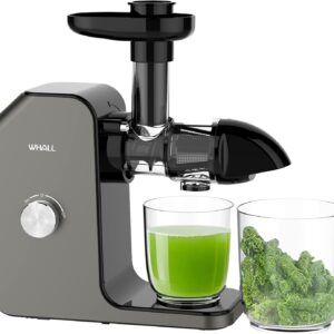 whall Slow Juicer, Masticating Juicer, Celery Juicer Machines, Cold Press Juicer Machines Vegetable and Fruit, Juicers with Quiet Motor & Reverse Function, Easy to Clean with Brush,Grey, ZM1512-C