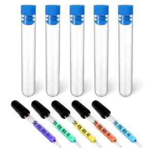 hariendny 5 pcs 1ml glass eye dropper with packaging tube, dropper pipette, dropper tool for eye drops, essential oil, skincare, scientific experiments, glass pipette