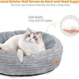 Heated Cat Bed for Indoor Cats, 20’’ Electric Cat Heated Bed Pet Warming Bed for Cats and Small Dogs, Washable Calming Round Donut Pet Bed with Heating Pad, Indoor Use