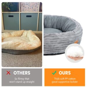 Heated Cat Bed for Indoor Cats, 20’’ Electric Cat Heated Bed Pet Warming Bed for Cats and Small Dogs, Washable Calming Round Donut Pet Bed with Heating Pad, Indoor Use