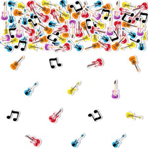 fangleland 200pcs music guitar theme confetti, rock and roll table scatters for rock star karaoke hippie birthday baby bridal shower bachelorette party, funky music studio room decor supplies