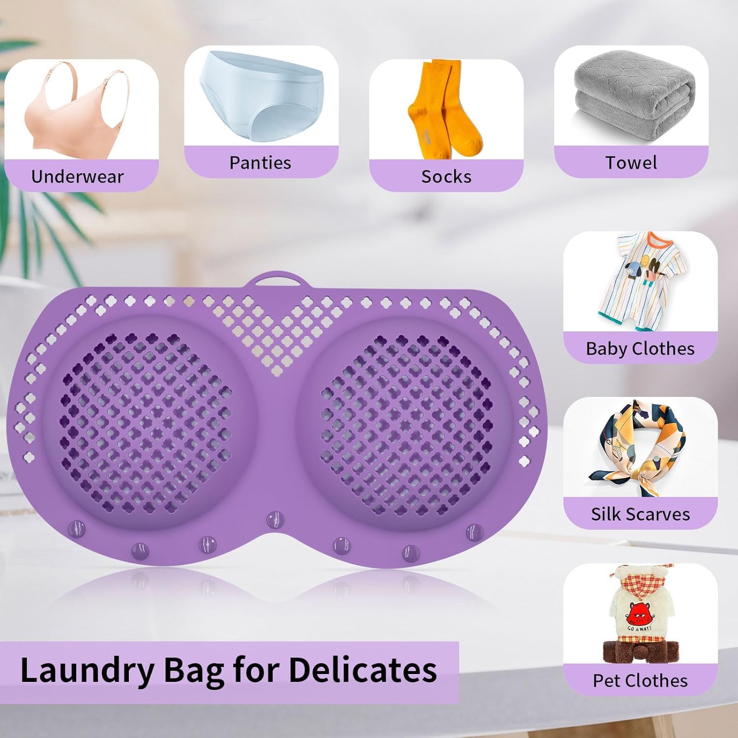 Bra Washing Bag for Laundry Mesh Laundry Bag for Delicates, Lingerie Bags for Washing Delicates, Bra Laundry Bags for Washing Machine for 32B-42DD Cup Women Bras Laundry Storage, Purple