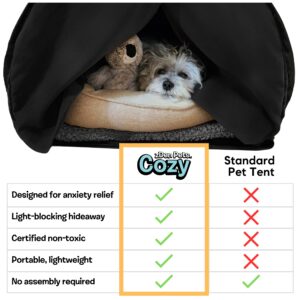 The Original Patented Cozy Pet Bed: Calming Dog Bed & Cat Bed Den for Indoor Cats | Portable Pet Cave Bed & Tent for Small Dogs | Ideal Dog and Cat Tent Bed for Anxiety Relief and Comfort