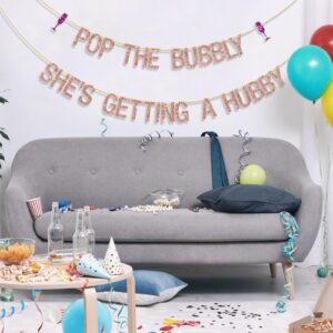 Ambishi Pop The Bubbly She's Getting A Hubby Banner, Bachelorette/Bridal Party Banner, Bachelorette Party Decorations