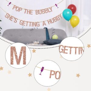 Ambishi Pop The Bubbly She's Getting A Hubby Banner, Bachelorette/Bridal Party Banner, Bachelorette Party Decorations