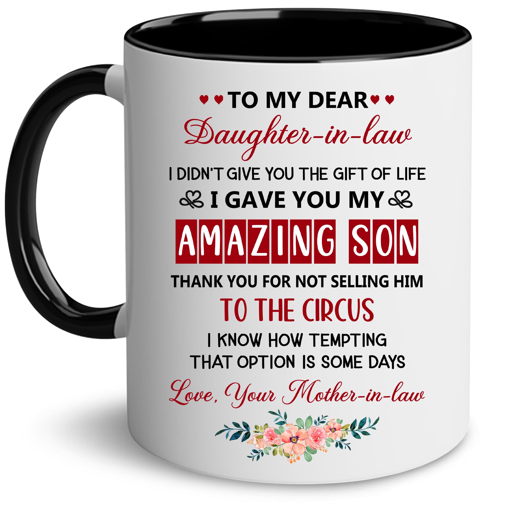 PENHAL Daughter In Law Gifts - Christmas Mug For Daughter In Law - To My Dear Daughter-In-Law Mug - Funny Gifts For Daughter In Law From Mother In Law, Father In Law - Mothers Day, Birthday Gifts Box