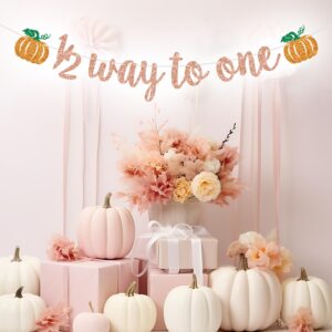 Pumpkin 1/2 Way to One Banner, Fall Half Birthday Decorations Girl, Happy 6 Months, Little Pumpkin Baby Shower Birthday Party Decorations, Rose Gold Glitter