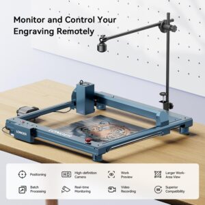 Longer New LightBurn Camera Kit for Laser Engravers – 5MP HD Precision Auto Positioning, Supports Video Recording, Multi-Task Engraving, and Job Preview, Covers a Large Area of 740x560mm