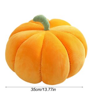 Halloween Pumpkin Throw Pillow 14" X 8" Soft Fluffy 3d Pumpkin Shaped Sofa Cushion Thanksgiving Fall Decor Plush Pillow Halloween Pumpkin Decorative Pillow for Party Home Couch Decorations Room