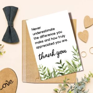 Naixiwen Employee Thank You Card, Appreciation Card for Coworker Boss Staff, Never Underestimate The Different You Make...