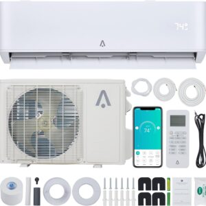 9000 BTU Mini Split Air Conditioner, 23 SEER2 Mini Split AC/Heating System, Inverter Ductless Air Conditioner w/WiFi,Pre-Charged & 16.4ft Installation Kits, 115V AC Unit Cools Room up to 450 Sq. Ft