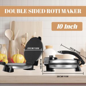 Roti Maker Machine Electric Tortilla press 10 Inch Stainless Steel Non-Stick Electric Tortilla Maker to make Indian style Chapati, Tortilla.