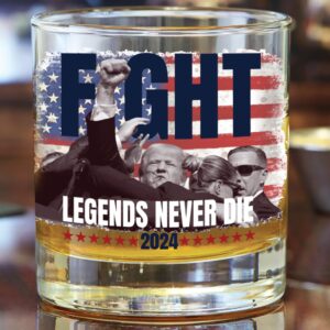 Make America Strong Again Unstoppable Trump Shot Made in America! Legend Whiskey Bourbon Glass - 2024 Trump Survived Assassination Attempt Survivor You Missed Trump Fight Trump Rally Fist Pump Maga