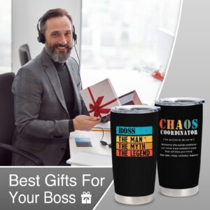 Christmas Boss Gifts for Men, Boss Day Gift for Men Tumbler 20oz, Boss Appreciation Gifts, Boss Birthday Gift for Men, Gifts for Boss Male, Thank You Gift for Boss