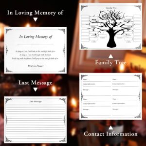 Funeral Guest Book for Memorial Service, Celebration of Life Guest Book with Table Sign, Pen and Box, Guest Sign in Book for Funeral Service, Elegant Black Memorial Books for Celebration of Life