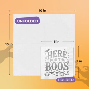 Halloween Napkins, Halloween Cocktail Napkins 52 Pcs, 4 Different Designs 13 Pcs Each Halloween Napkins Disposable, Witch Napkins, Halloween Party Napkins, Spooky Napkins, Witch Party Supplies