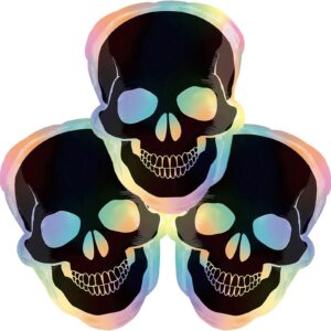 halloween balloons skull balloons gradient skeleton balloons for halloween theme party decor spooky party supplies day of the dead decor halloween party decoration balloon sets-3 pcs