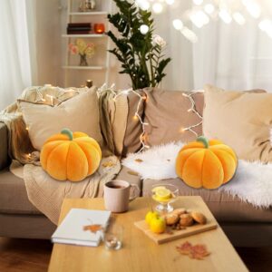 Halloween Pumpkin Throw Pillow 14" X 8" Soft Fluffy 3d Pumpkin Shaped Sofa Cushion Thanksgiving Fall Decor Plush Pillow Halloween Pumpkin Decorative Pillow for Party Home Couch Decorations Room