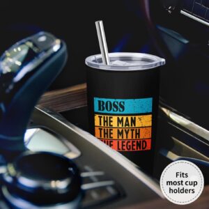 Christmas Boss Gifts for Men, Boss Day Gift for Men Tumbler 20oz, Boss Appreciation Gifts, Boss Birthday Gift for Men, Gifts for Boss Male, Thank You Gift for Boss