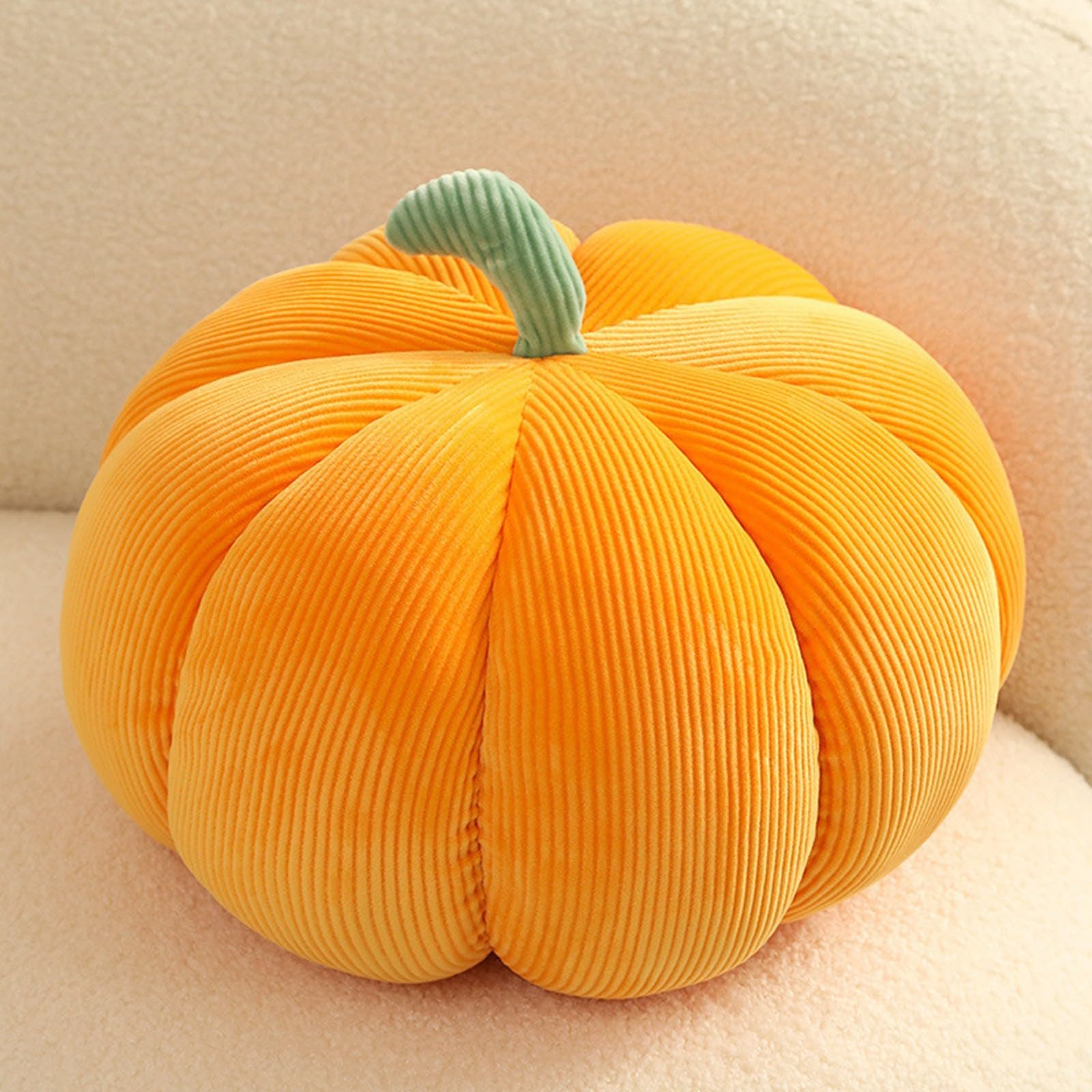 Halloween Pumpkin Throw Pillow 14" X 8" Soft Fluffy 3d Pumpkin Shaped Sofa Cushion Thanksgiving Fall Decor Plush Pillow Halloween Pumpkin Decorative Pillow for Party Home Couch Decorations Room