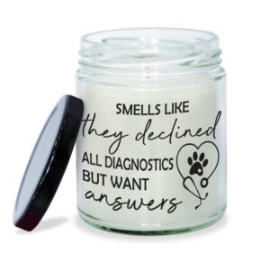 medroc funny veterinary medicine gifts - 9oz vanilla candle, vet gifts for women men, vet tech week gifts for technician veterinarian assistant receptionist animals care doctor gift bulk