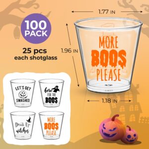 Your Dream Party Shop Halloween Shot Glasses 100 Pcs, Halloween Drinkware, 2 oz Horror Shot Glasses, Halloween Shot Cups, Halloween Drinking Decorations